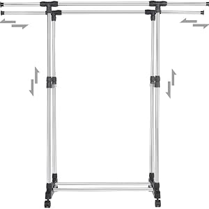 Double stainless steel clothes rail