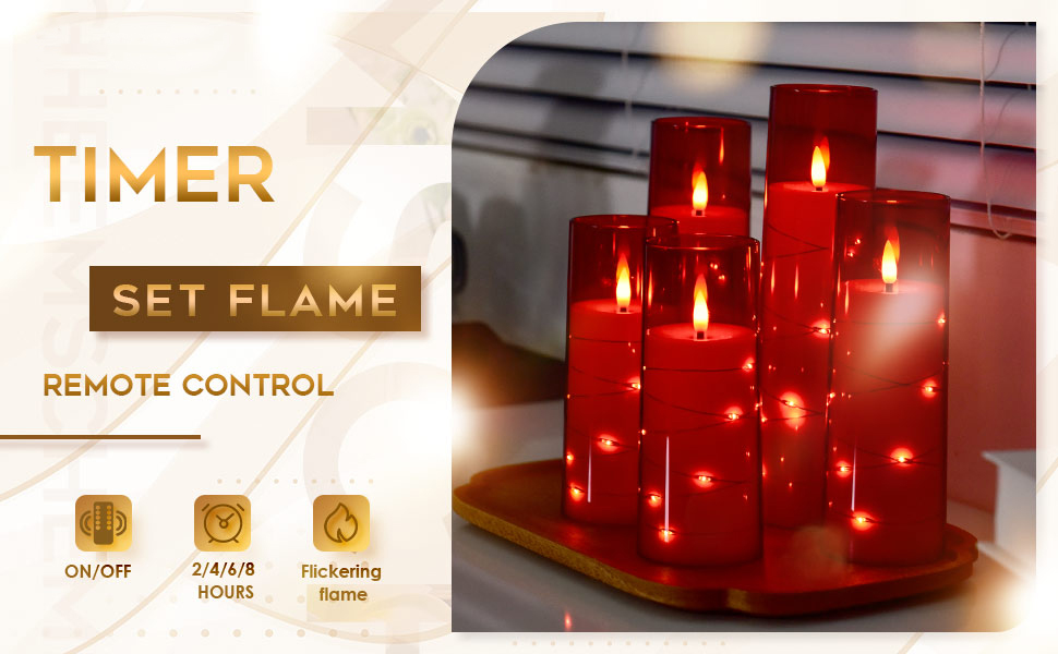 Bougies LED avec fonction minuterie - Bougie LED vacillante avec fonction minuterie