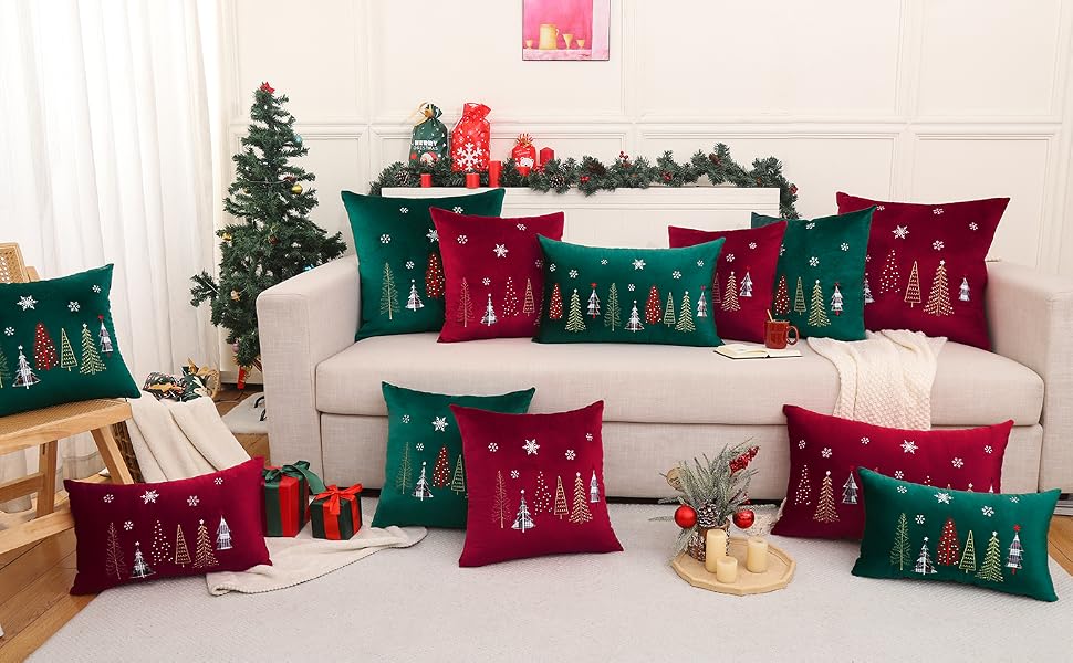 Housse Coussin Canape Noel