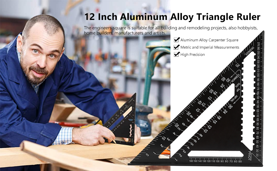 Règle triangulaire en alliage d'aluminium