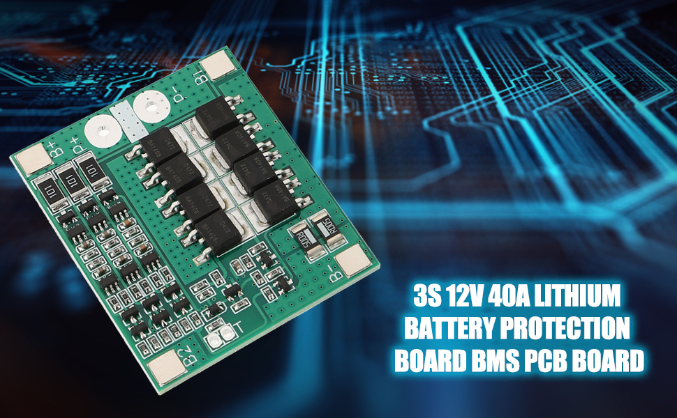 Carte de Protection de Batterie au Lithium PCB BMS de 3S 12V 40A avec le Chargemen