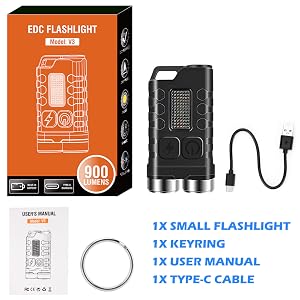 Mini LED Keychain Flashlight Small Rechargeable Pocket Flashlight EDC Flashlight 