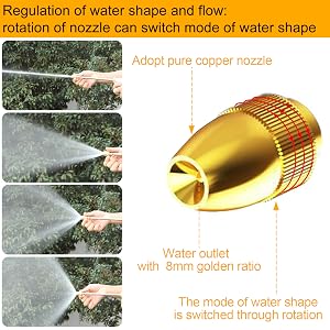 Pistolet d'arrosage Metal Jardin Pistolet Tuyau Arrosage