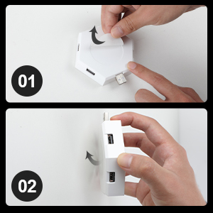 ein Hauptmieter, ein weißer USB-Anschluss mit einem schwarzen und weißen Preis in der Umgebung.