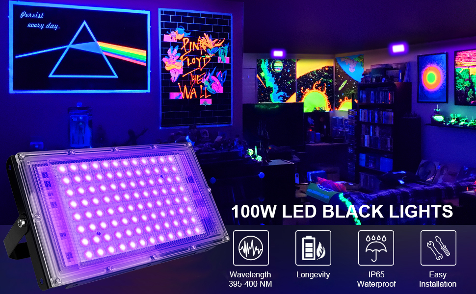 Projecteur UV LED 100W Lumière Noire