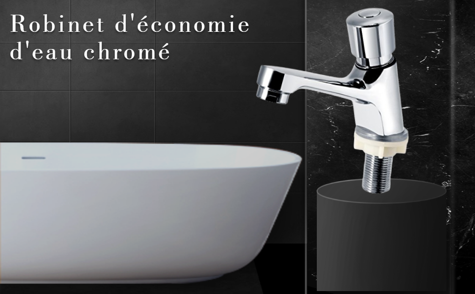 Robinet d'économie d'eau auto-fermée chromé chromé