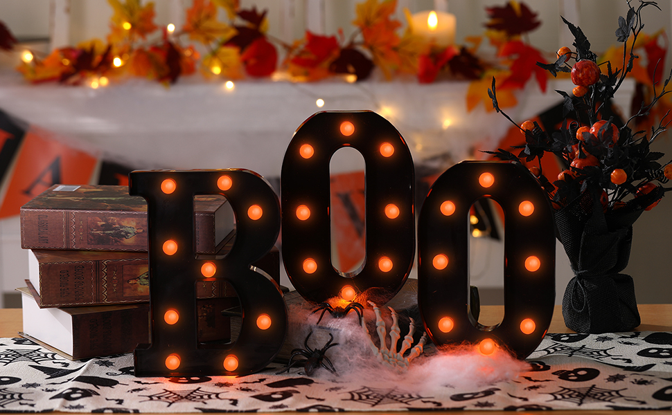 BOO letter signs