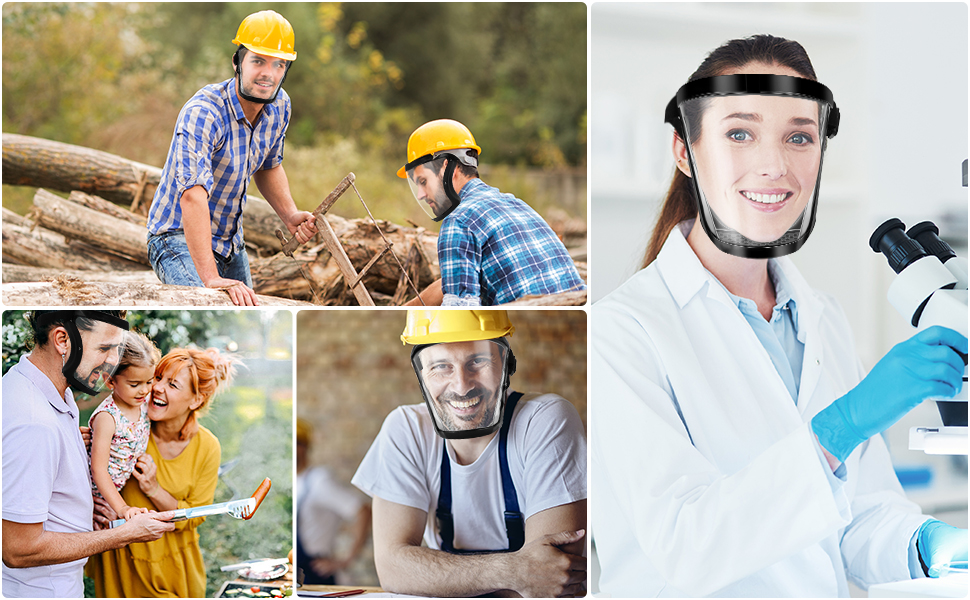 Visière de Protection, Anti-fog Protective Full Face Shield, Face Shield de Protection Complets