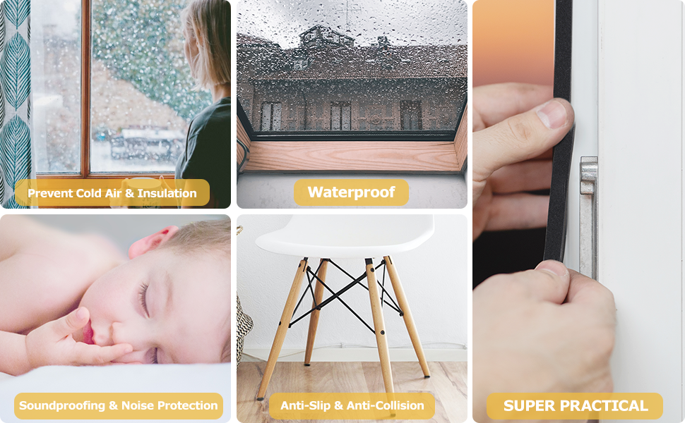 Fenetre Isolation Anti Froid, 20m Joint Porte d'entrée Mousse Adhésif 6 ...