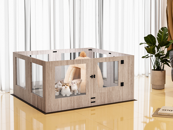 Recinto Box Parto Per Cani BingoPaw | In Acrilico Trasparente | 6 Pannelli 40 Cm | Per Cuccioli E Animali Piccoli - Foto 2