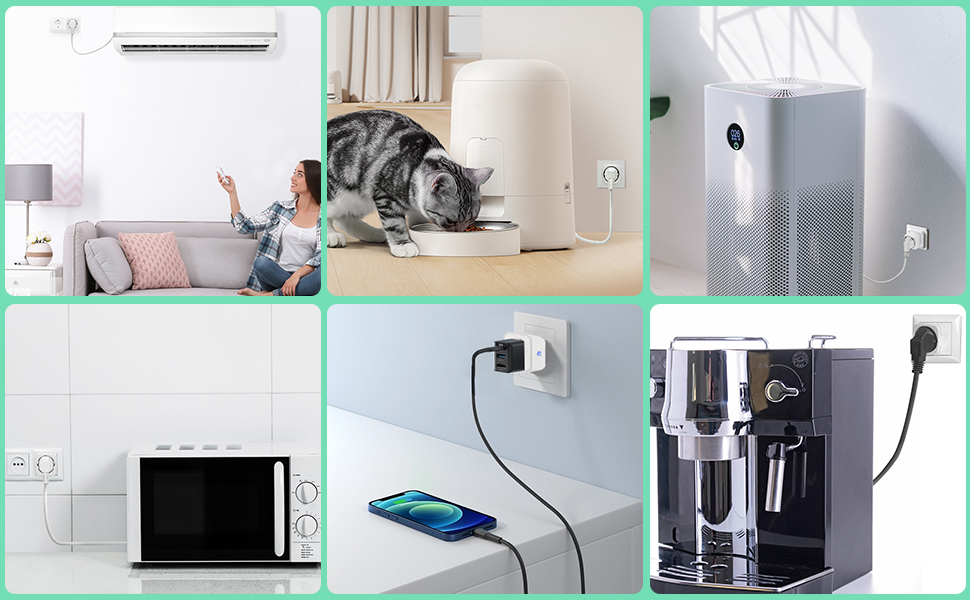 Uolifrem WLAN Smart Steckdose mit Strommessung Steckdose16A, Smart Plug WiFi Steckdose