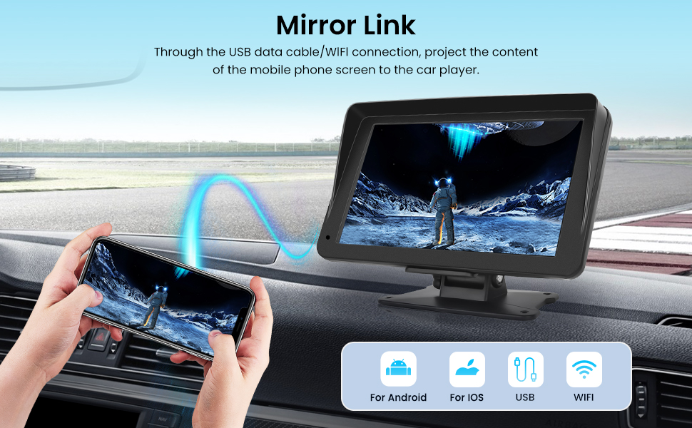 Wireless Carplay Protable Car Stereo