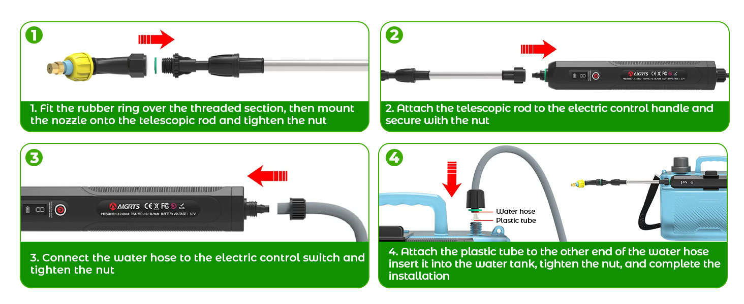 Schéma technique ou manuel d'instructions présentant des illustrations en noir et rouge avec des étapes numérotées et des points de connexion pour l'assemblage ou la configuration de l'appareil.