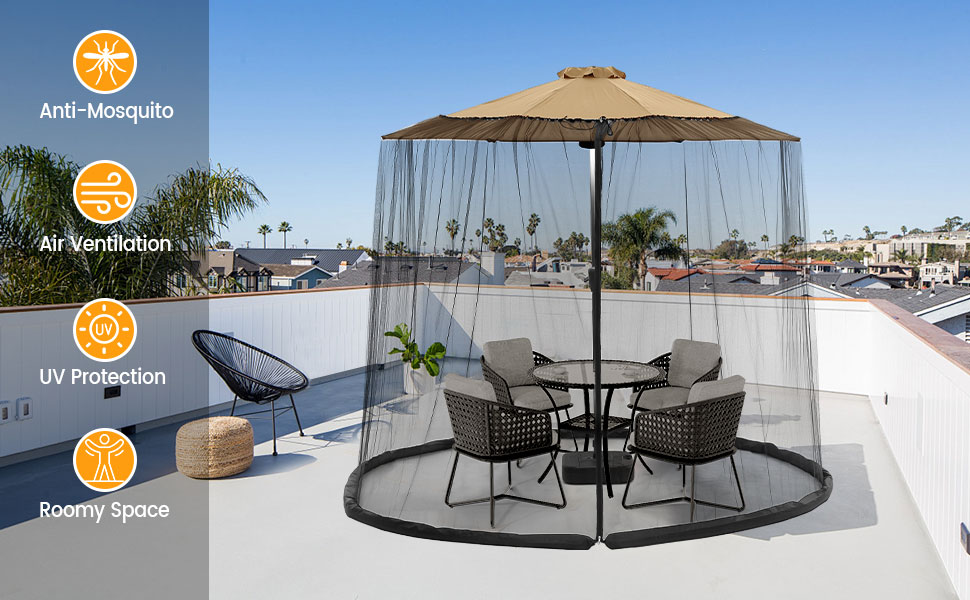 Patio Umbrella Mosquito Net