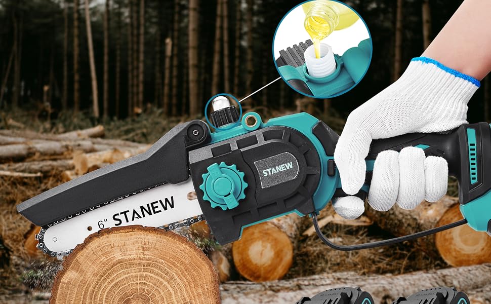 STANEW 6"ou 8" Mini tronçonneuse à batterie