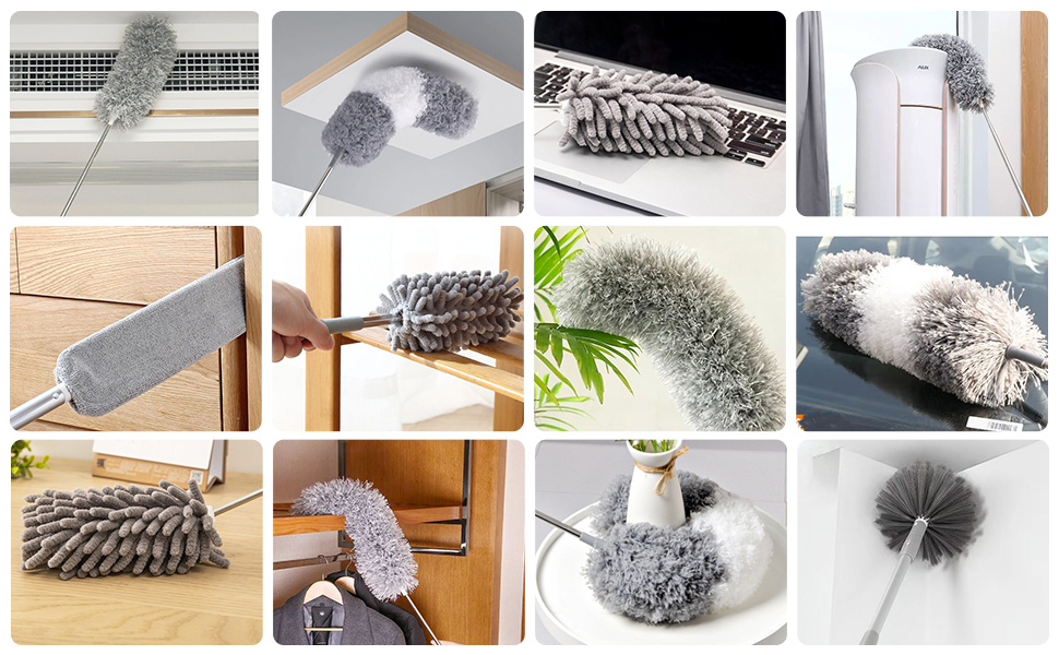 Plumeau Réutilisable écologique Plumeau Microfibre Super Pratique - Pour Maison Et Voiture, Nettoyage Facile Sans Traces Brosse à Poussière Maison