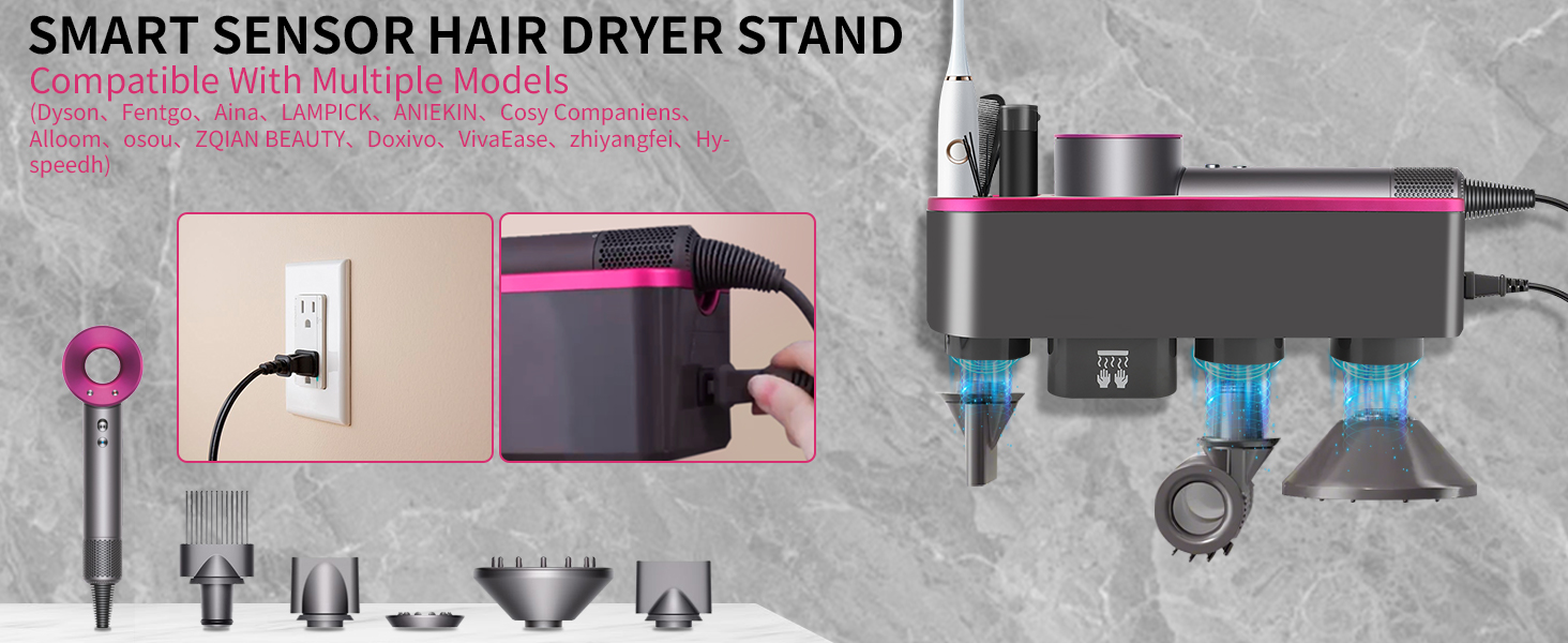 Gugxiom Hair Dryer Holder Wall Mounted