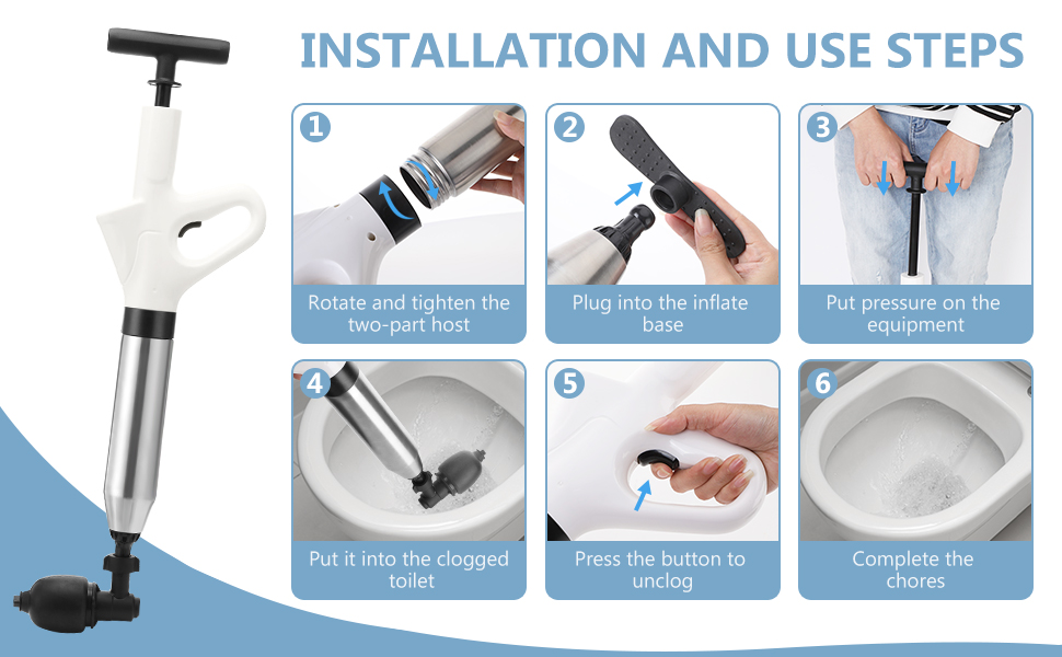 High pressure toilet plunger