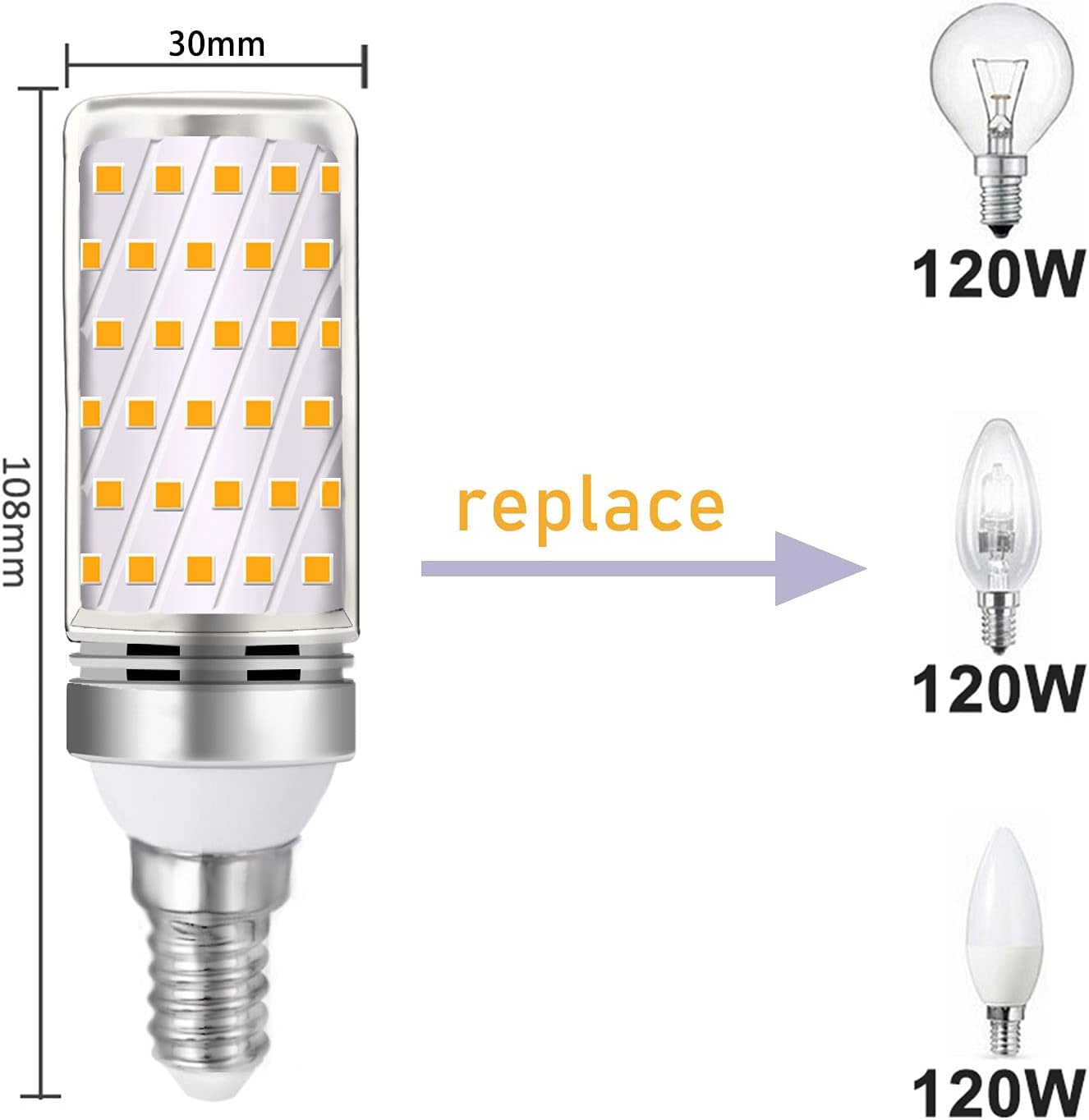 Ampoule LED tubulaire E14 9W. Faible consommation