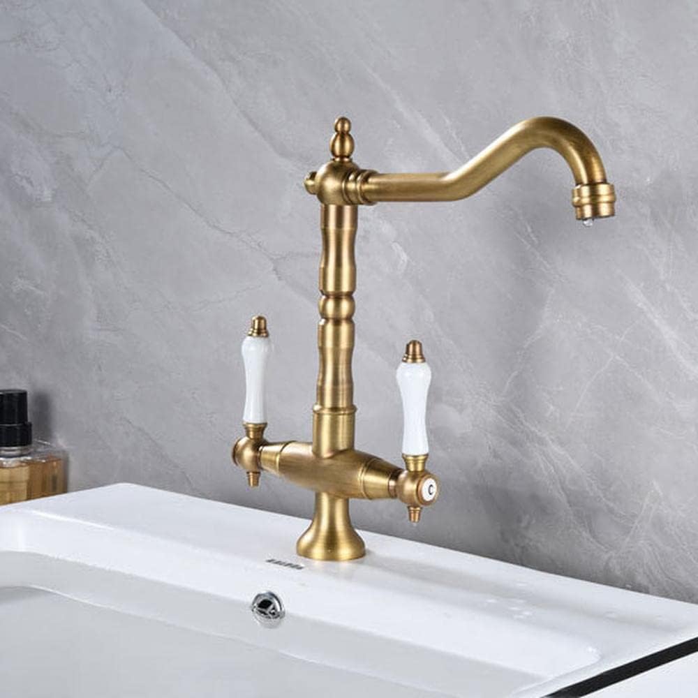 Mélangeur Douche Baignoire Mural FD - Laiton Antique Sculpté - Avec Pomme De Douche - GY010