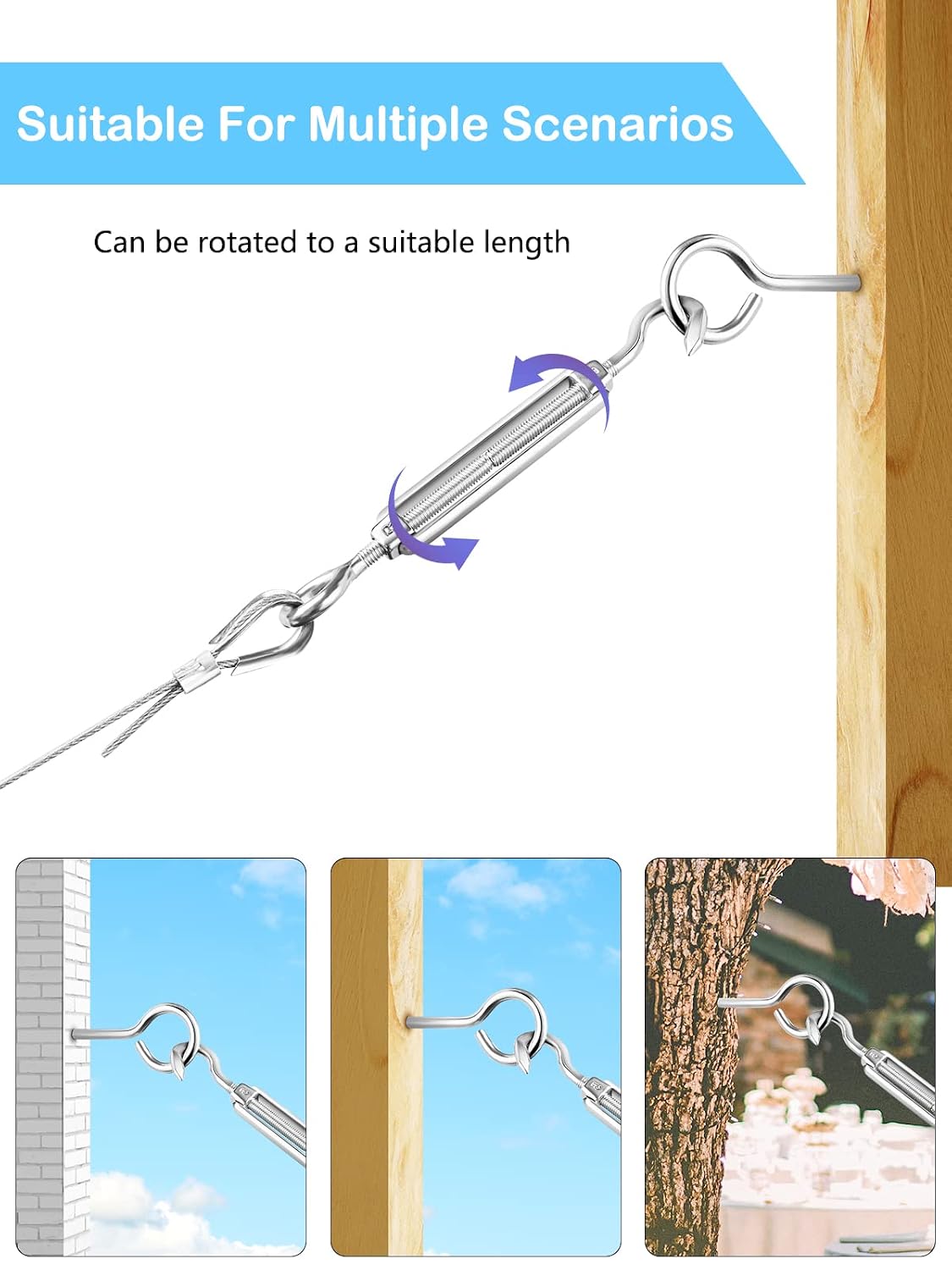 Mousqueton à Ressort (Snap Hook) Acier Inoxydable 304 - M8x80mm - Ouverture 13mm - Marque Uxcell - Neuf