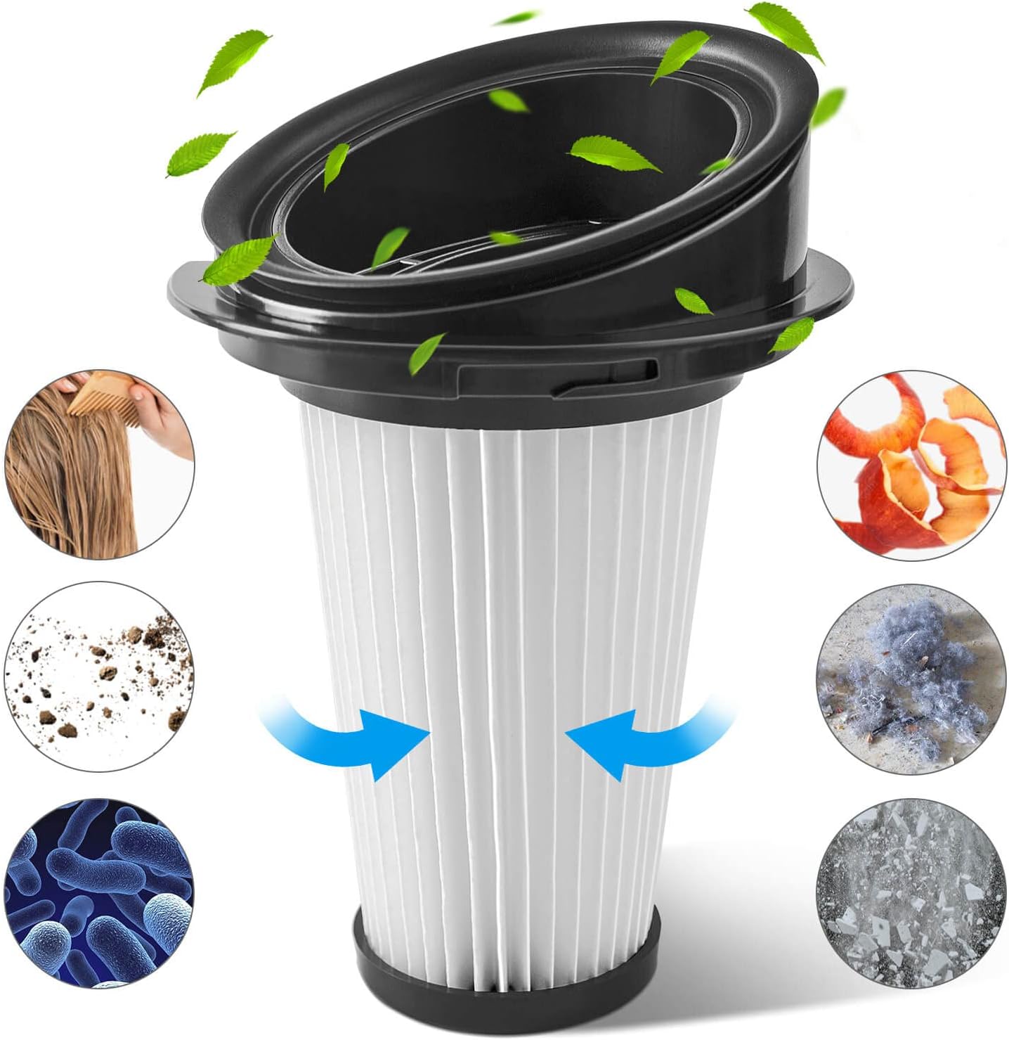 Lot De 6 Filtres HEPA Lavables Pour Mini Aspirateur Sans Fil - Compatible Avec Nombreux Modèles - Réutilisables