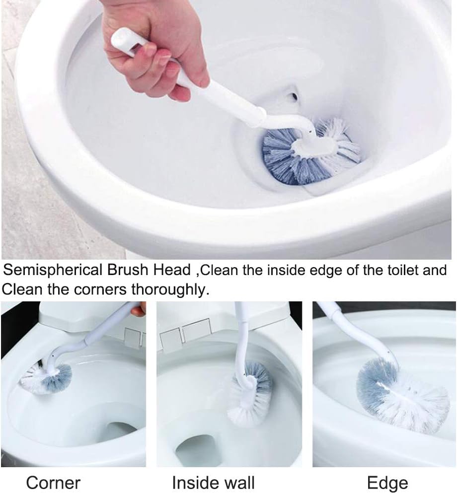 Scopino e supporto per WC in silicone 2 pezzi, scopino profondo per WC, scopino con manico lungo in plastica antiscivolo e setole flessibili, scopino | Leroy Merlin