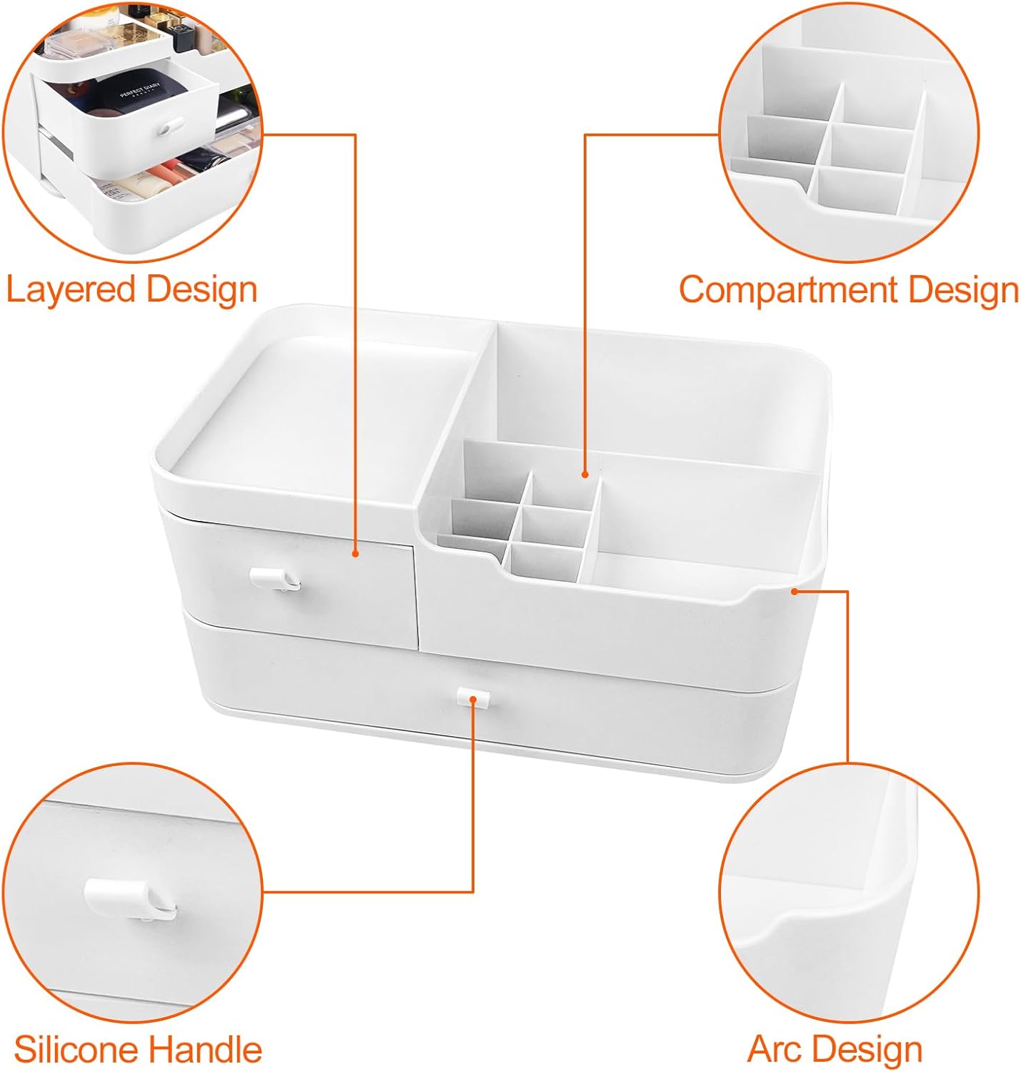 Scatola Portagioie In Pelle PU Con 15 Scomparti In Velluto – 30,6x11,6x11,6 Cm, Organizer Portatile Per Viaggi E Vetrina - 4