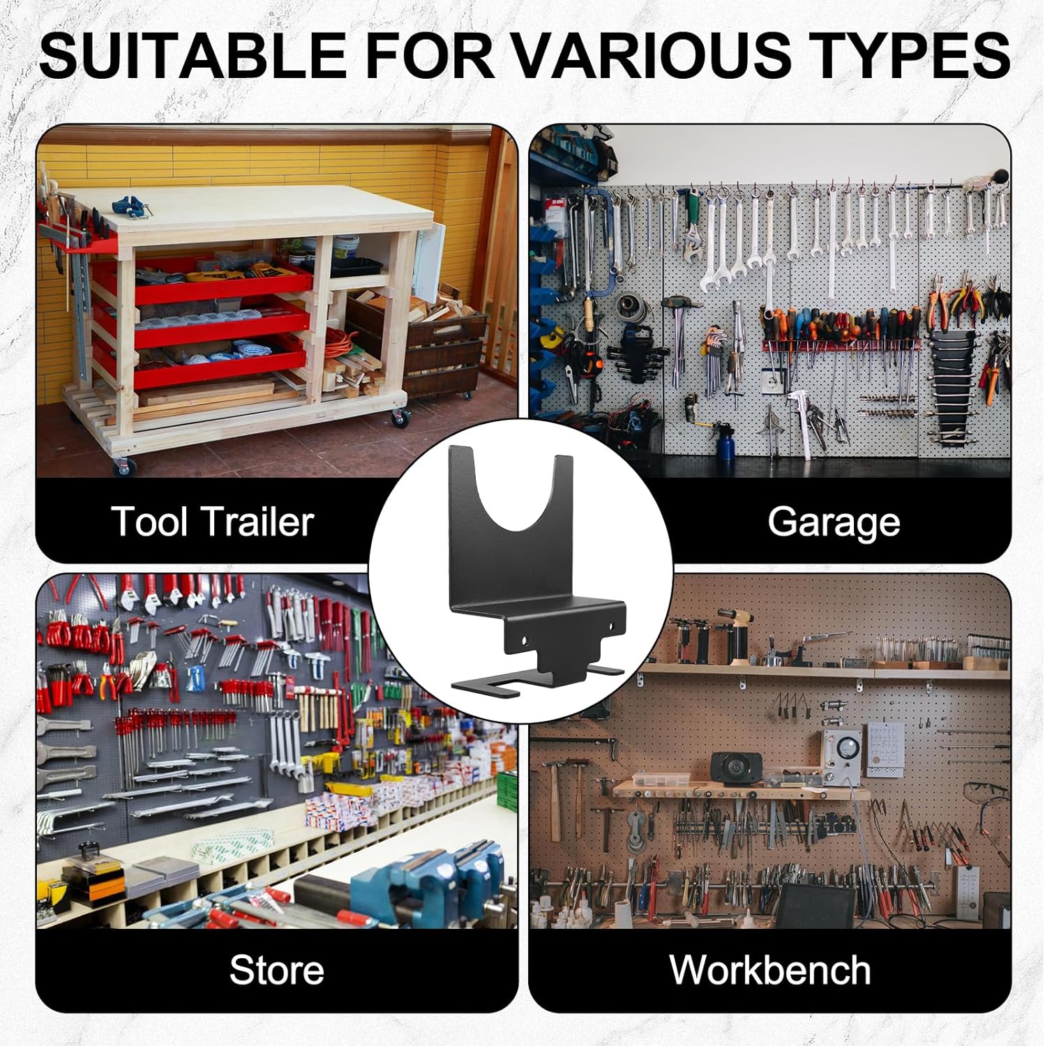 Range-Outils Jardin Mural En Acier Pour Débroussailleuse Et Taille-Haie