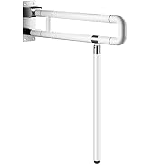 Barres d'appui améliorées pour handicap pour salle de bain, toilettes rabattables – Rails pour personnes âgées pour mur, T antidérapant...