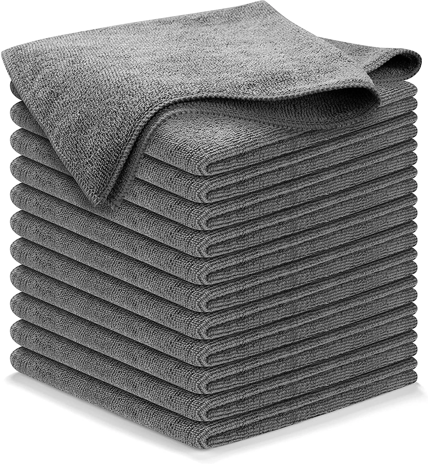 Microfiber Cleaning Cloth Grey - 12 Pcs (12.5"X12.5") - High Performance - 1200 - Picture 1 of 12