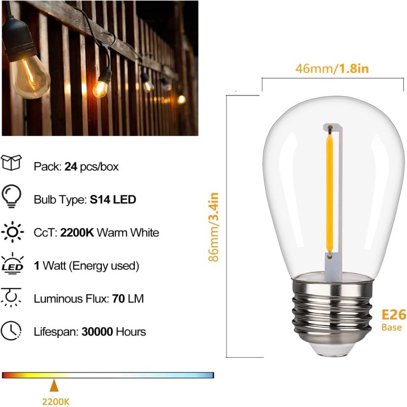 Ampoule LED S14 - lumière blanche chaude