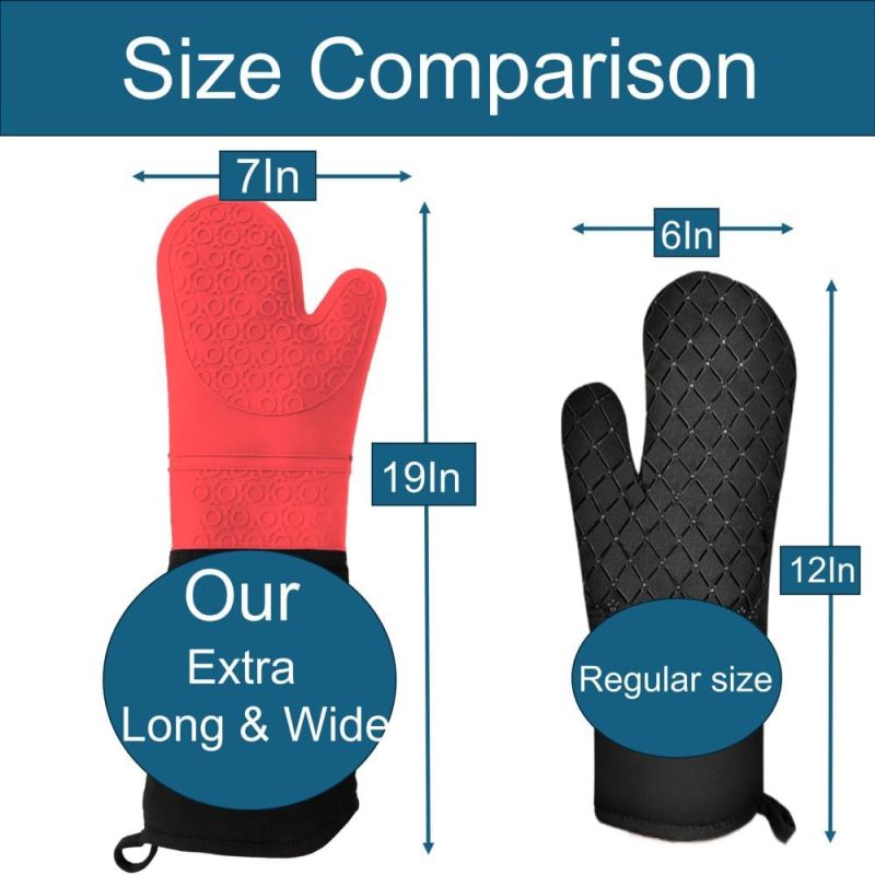 Comparaison de taille avec un gant standard et vue de la largeur 7 pouces