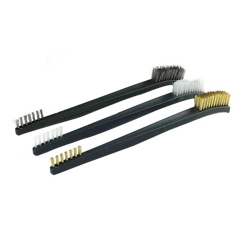 Détail des poils 3 rangées et 1 rangée des brosses 