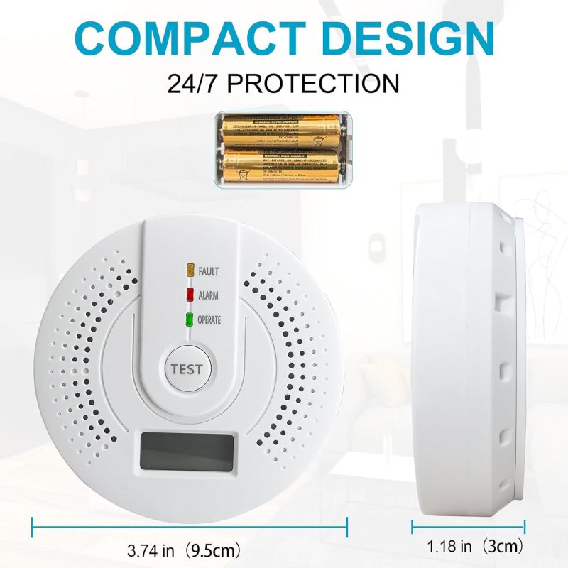 Détecteur CO design compact avec affichage numérique