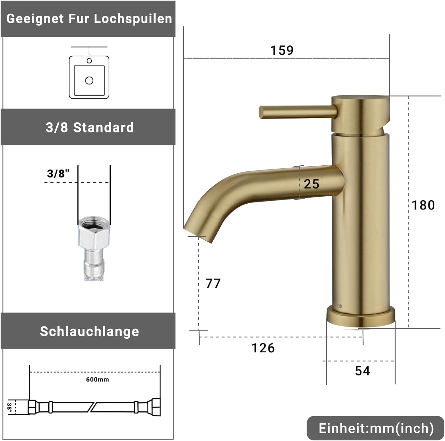 ZHUGE Robinet Lavabo Noir - Mitigeur Salle De Bain Monocommande En Laiton Avec Cartouche Céramique Silencieuse Et Économie D'Eau
