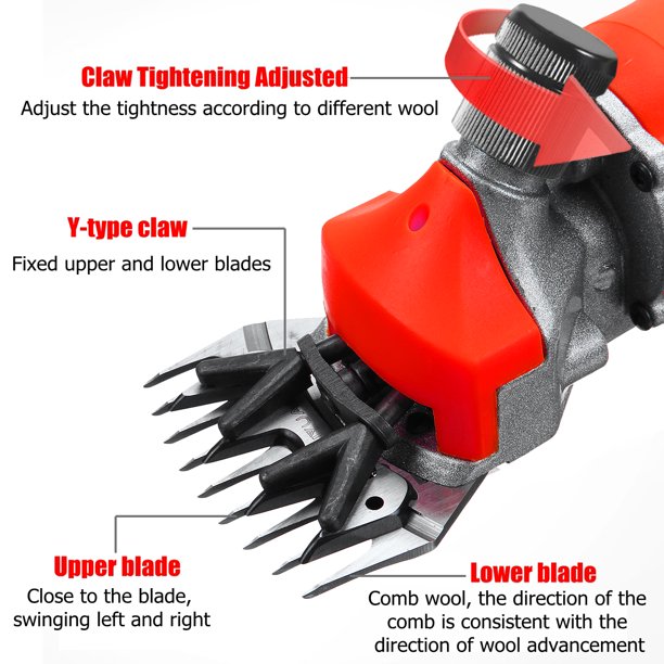 Electric Sheep Shears Clipper, 1200W 6-Speeds Professional Adjustable Heavy Duty Electric Clippers Shearing Trimmer for Goat Llama Horse Farm Animal Fur Livestock Pet Grooming