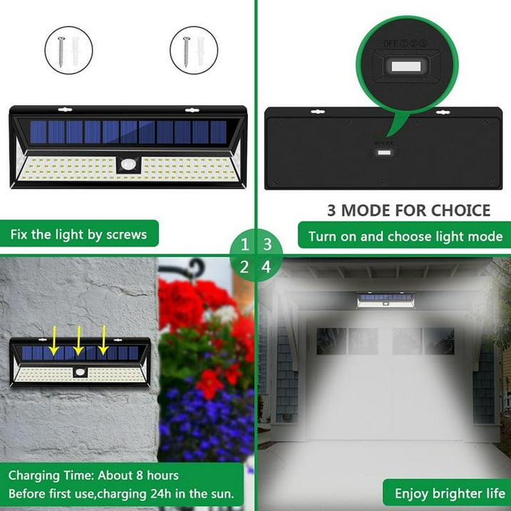 Litom Solar Motion Sensor Wall Light, with 1000LM Super Bright, for Home Security, Garden, Patio, Path, Back Yard, 1/2/4 PACK