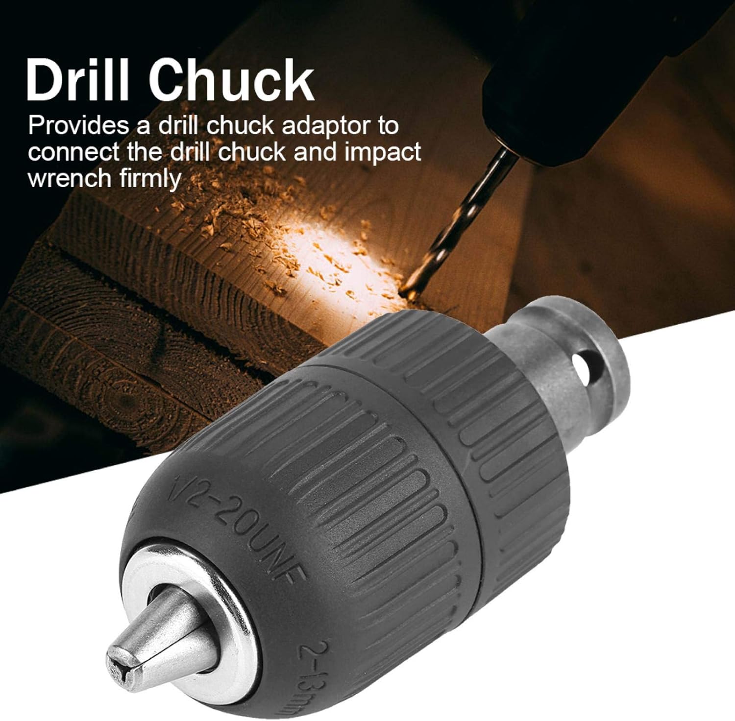 Mandrino Autoserrante Senza Chiave 2-13mm - Per Trapano, Connessione 1/2-20UNF, Design Ergonomico - Foto 7