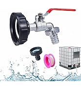 IBC Robinet Cuve 1000L Robinet Recuperateur Eau de Pluie,Robinet d'écoulement IBC 3/4" Avec Racco...