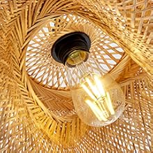 bamboo rattan pendant light lamp fixtures ceiling hanging japanese modern decor
