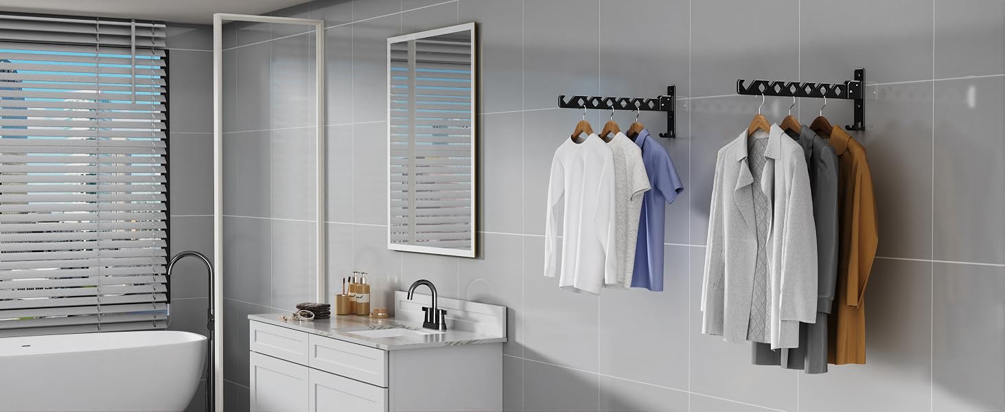 wall mounted clothes hanger rack
