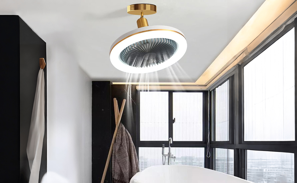 Piccolo ventilatore da soffitto silenzioso con illuminazione a LED