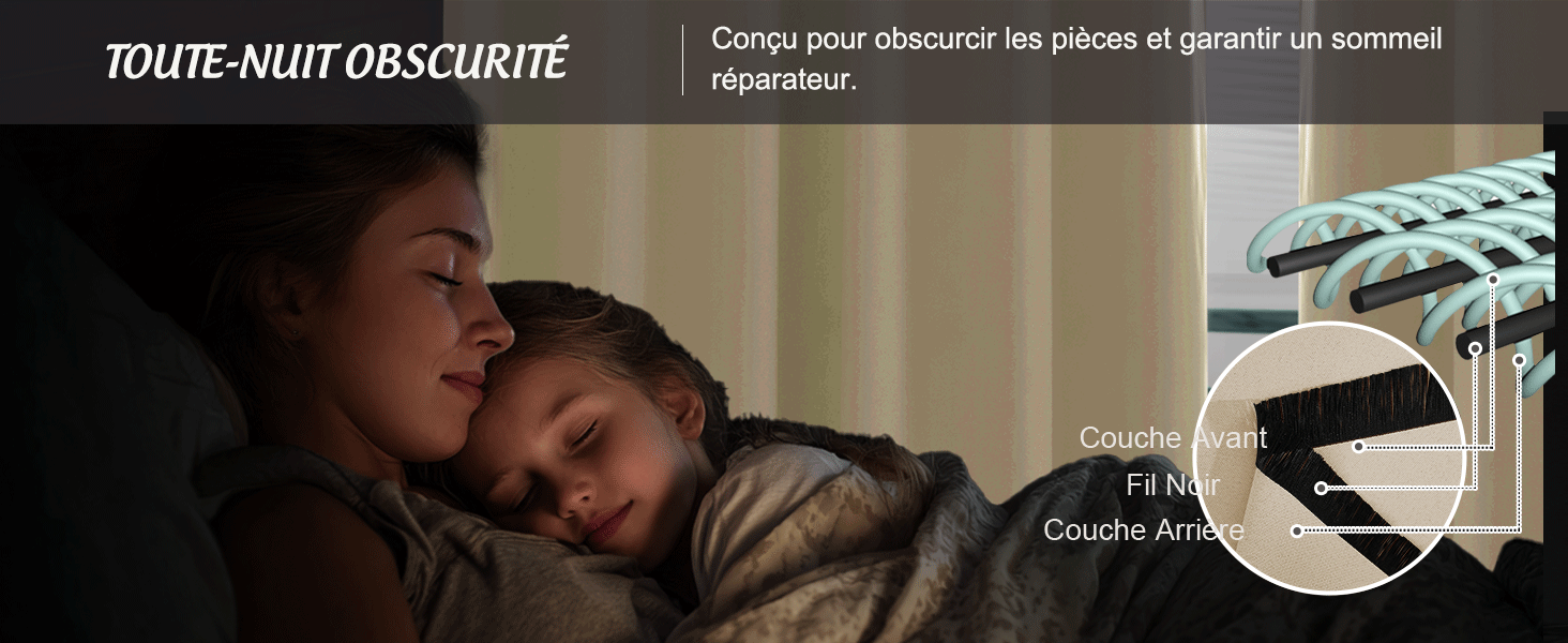 Le texte indique « TOUTE NUIT OBSCURITÉ ». Images promotionnelles sombres montrant des silhouettes et des éléments lumineux dans des décors nocturnes.