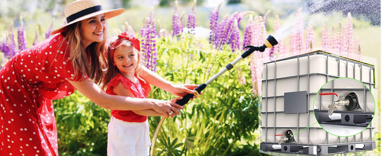 robinet de cuve a eau 1000l， robinet de cuve 1000l， raccord+cuve 3/4