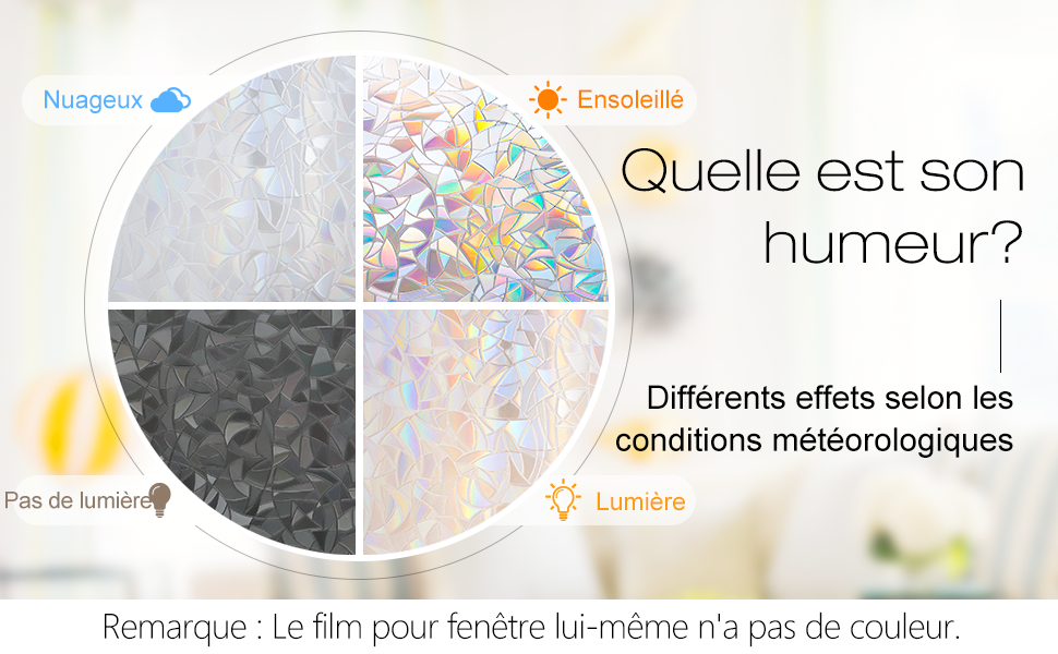 film vitre effet arc-en-ciel