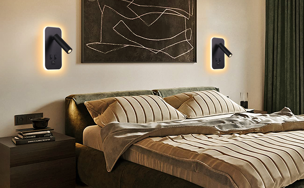 lampe de lecture de chevet de chambre