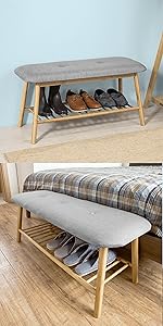 SoBuy Shoe Racks and Tidies Padded Hallway Shoe Storage Rack Bench with ...