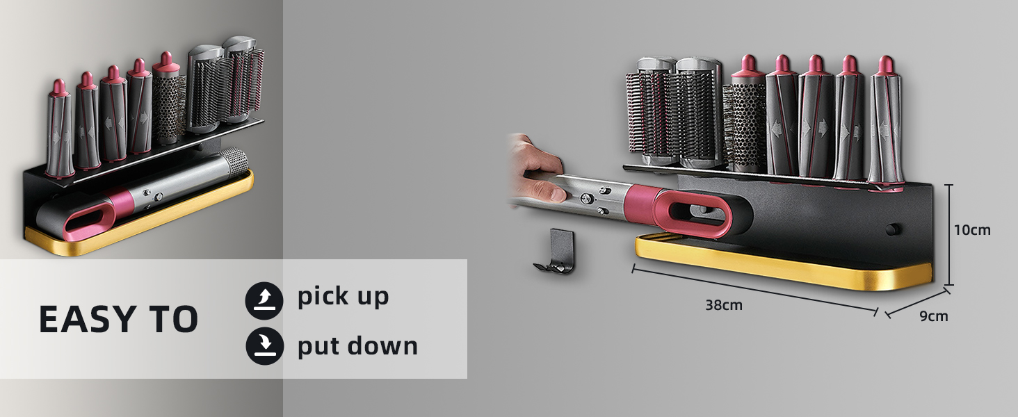 Space Aluminum Curling Iron Wall Mounted Storage With Adhesive