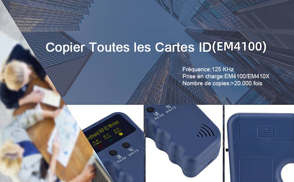 Lecteur de Carte Portatif 125KHz RFID